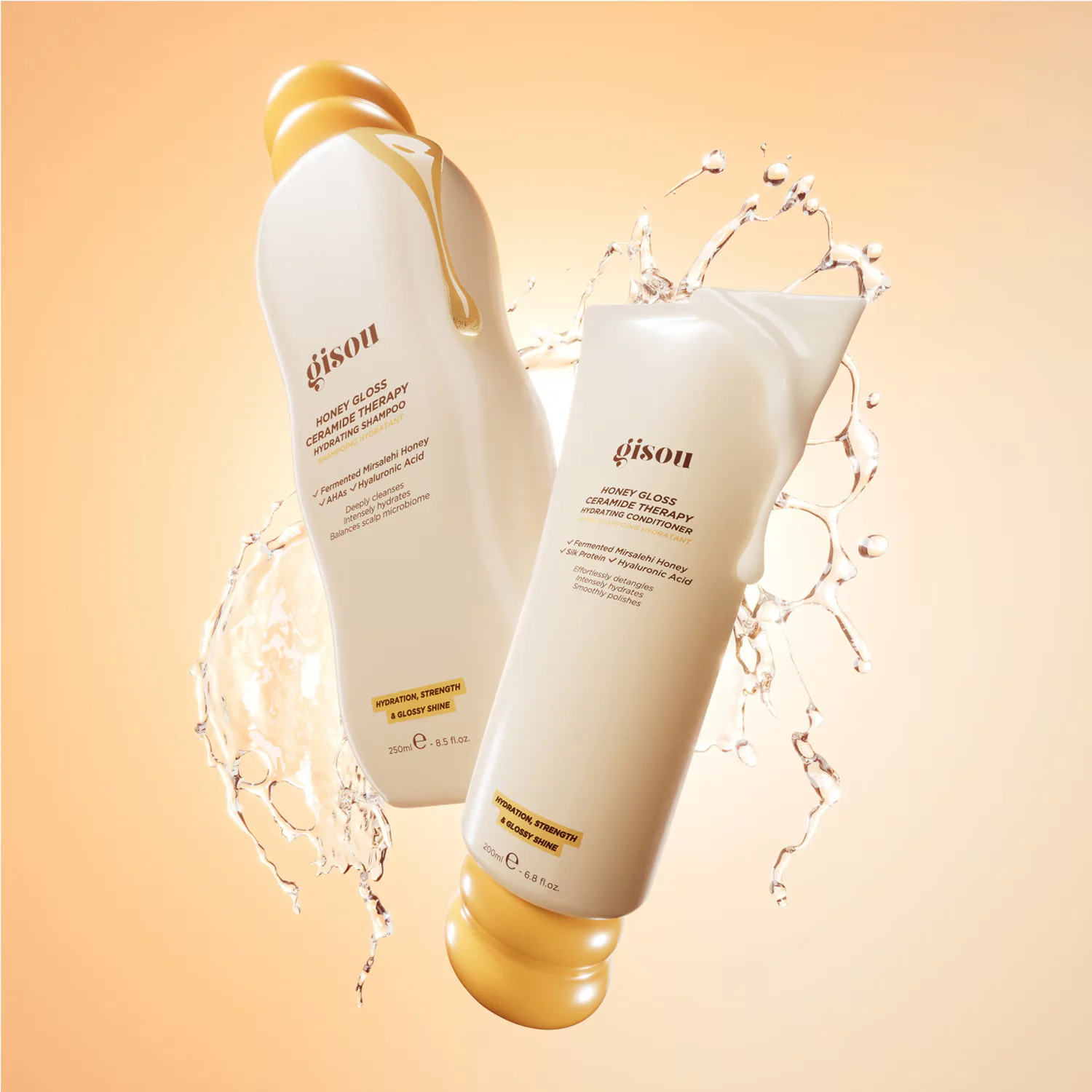 HONEY GLOSS CERAMIDE THERAPY HAIR WASH + CONDITIONER SET